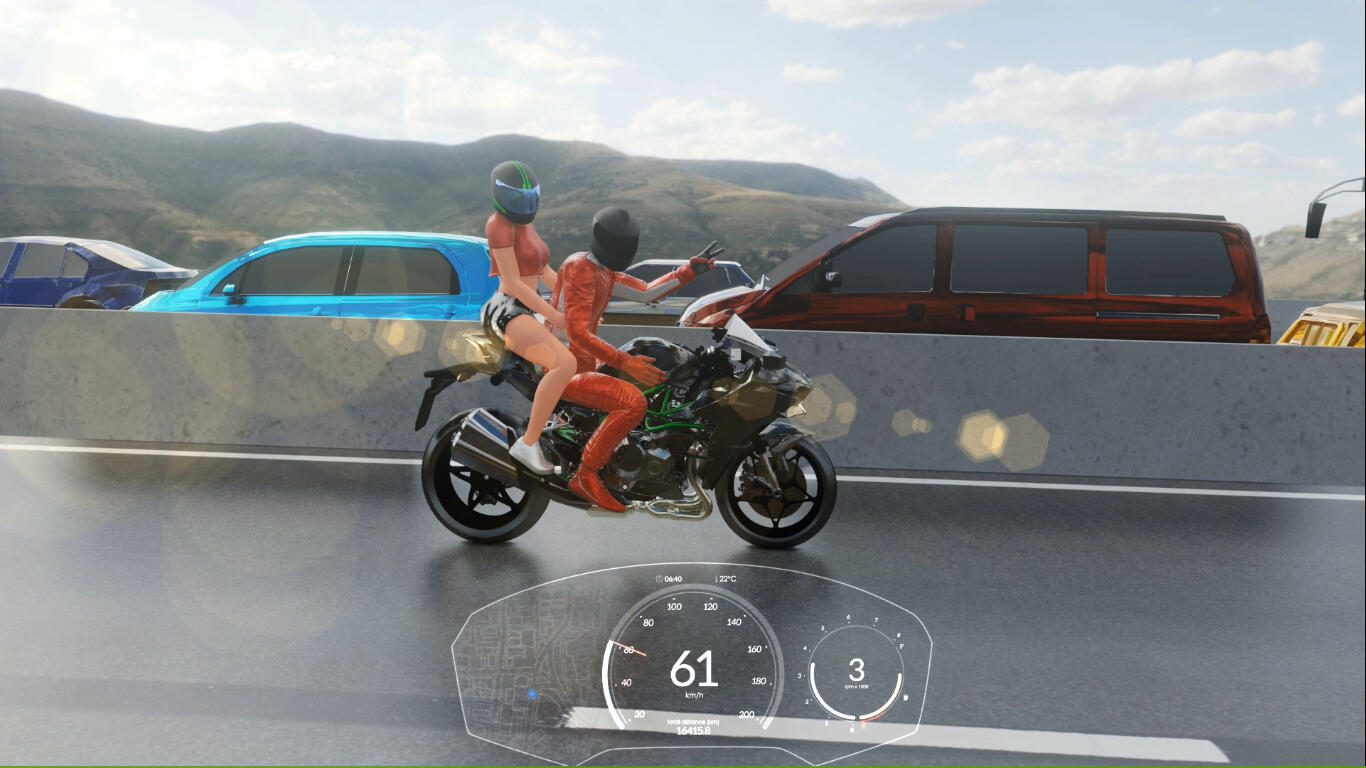 3D animation rendered in Blender’s Eevee engine. Project: Ultimate Highway Challenge 2 — Urban Rider DLC.