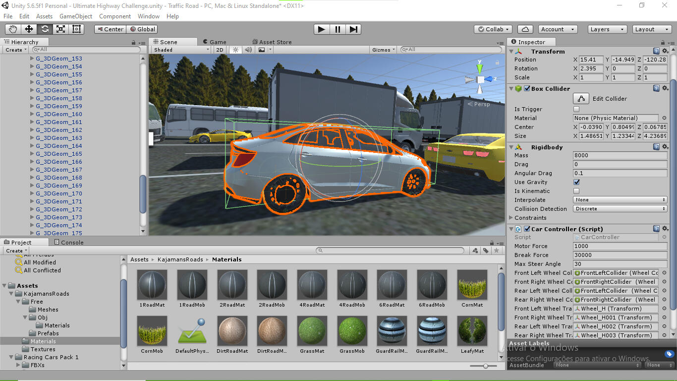 Physics and collision test focused on weight forces and script-based controls. Project: Ultimate Highway Challenge 2 — developed in Unity 3D.